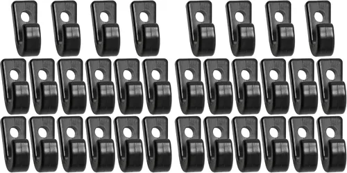 Vista 7 de 16 piezas de ganchos en J de nylon, ganchos en J para kayak, bungees, canoas, botes, negro