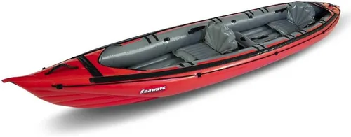Vista 4 de GUMOTEX Kayak inflable SEAWAVE: ligero, maniobrable y robusto para aventuras de dos personas en ríos, lagos y ensenadas costeras, ideal para paseos