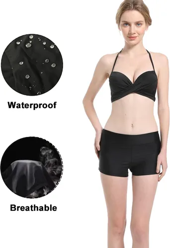 Vista 4 de Traje de baño menstrual a prueba de fugas de cintura alta para adolescentes y mujeres