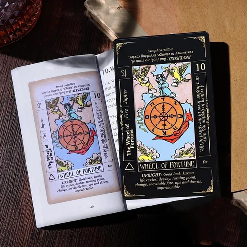 Vista 3 de SUNHHX Juego de cartas de tarot, cartas de tarot para principiantes con significados en ellas