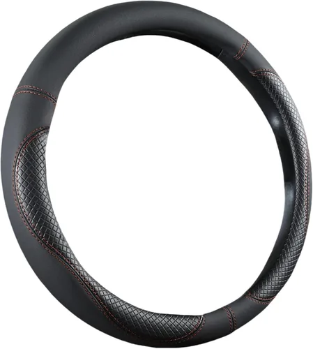 Vista 9 de Moyishi Funda de cuero superior para volante, ajuste universal, suave y transpirable, color negro