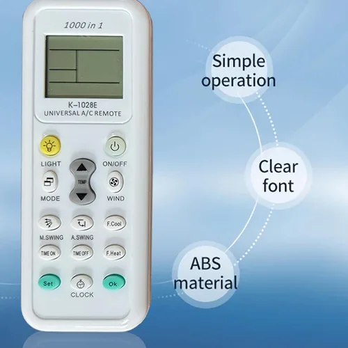 Vista 6 de Generic K-1028E - Control remoto universal de aire acondicionado A/C, apto para Haier, Geli, Hitachi, Panasonic, LG, Sharp, Gree, Midea, Bosch