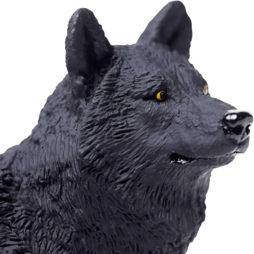 Vista 4 de Safari Ltd. Figura de lobo negro, figura realista de 5.3 pulgadas, juguete educativo para niños, niñas y niños a partir de 1 año