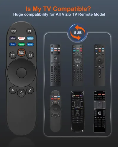 Vista 3 de Paquete de 2 controles remotos universales para Vizio Smart TV XRT270 XRT260 XRT140 XRT136 XRT122 D/E/PX/P/M/V/S Series OLED FHD 4K QLED UHD