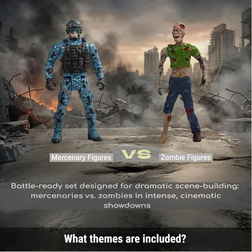 Vista 5 de Juego de 12 figuras de acción, figuras de soldado de la fuerza especial, figuras de acción de lucha con zombi muertos y mercenarios para niños