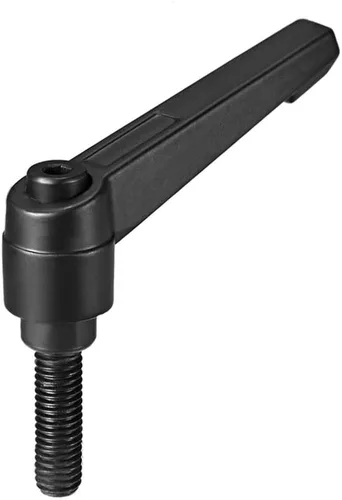 Vista 14 de uxcell Mango M6 x 1.575 in Palanca de sujeción ajustable Rosca Botón de trinquete macho roscado Perillas de tornillo de liberación rápida Pernos