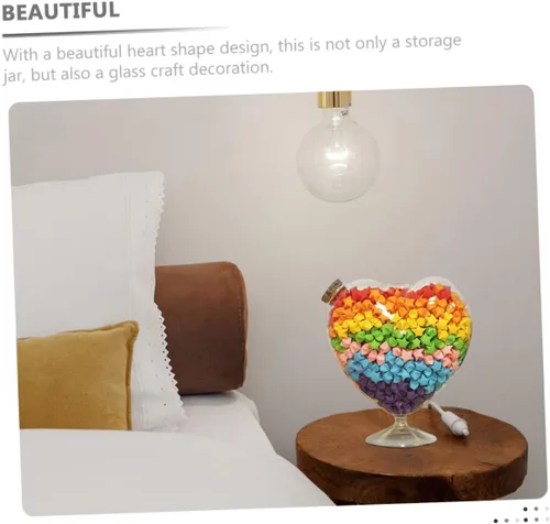 Vista 8 de Tarro de cristal con forma de corazón para dulces con tapa para frutas secas, almacenamiento de joyas y uso doméstico, elegante recipiente
