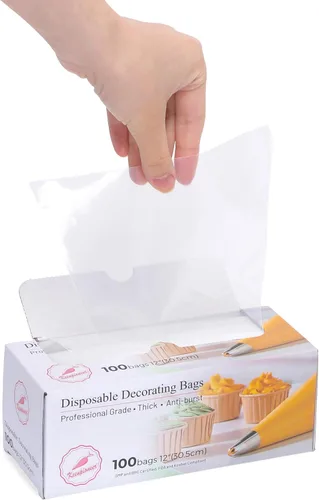 Vista 8 de Keenpioneer Piping Bag - Bolsa desechable para decoración de tartas, 100 unidades, 12 pulgadas, transparente