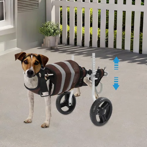Vista 3 de Silla de ruedas para perros para patas traseras, carrito ajustable para silla de ruedas para perros con patas traseras discapacitadas para caminar