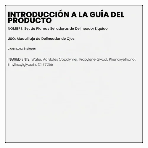 Vista 11 de LOKFAR Juego de 6 delineadores de ojos líquidos de doble cara, delineadores de ojos para mujer, impermeables, delineadores de ojos negros