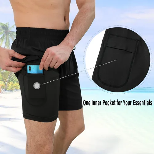 Vista 4 de MERIABNY Traje de baño para hombre con forro de compresión