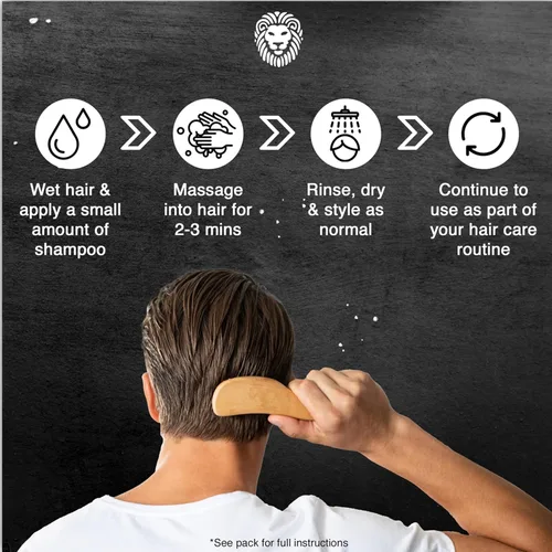 Vista 2 de Mane Champú de biotina espesante para el crecimiento del cabello, hombres y mujeres, apoya el cabello fino y adelgazante, reduce la pérdida