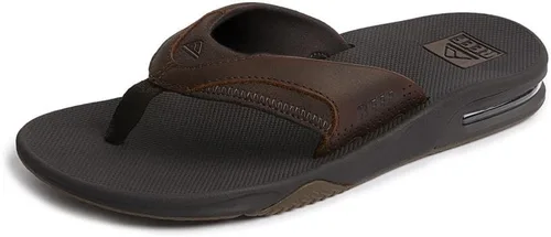 Vista 29 de REEF Sandalias para hombre, Fanning Sandalias para abrebotellas, resistentes al agua, soporte de arco, agarre mejorado Gris/Azul claro