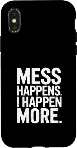 Vista 5 de Mess Happens I Happen More Funny Toddler Chaos Case for iPhone 17