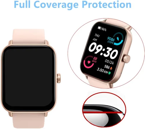 Vista 4 de Protector de pantalla compatible con Quiacn IDW19 Smart Watch 1.8
