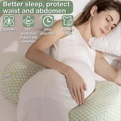 Vista 3 de Almohada de embarazo, almohada de maternidad para mujeres embarazadas, almohada de maternidad suave con funda de almohada desmontable y ajustable