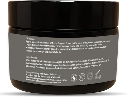 Vista 6 de Crema de confort para los nervios, hormigueo y apoyo calmante para pies y pantorrillas, ácido alfa lipoico, magnesio, berberina, corteza de canela