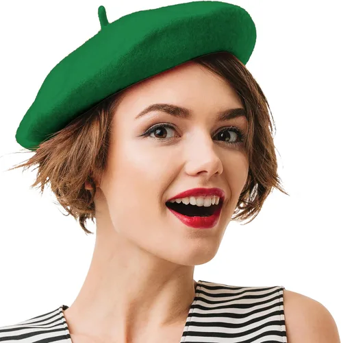 Vista 8 de Kangaroo Sombrero de lana de boina francesa para hombres y mujeres para Beige