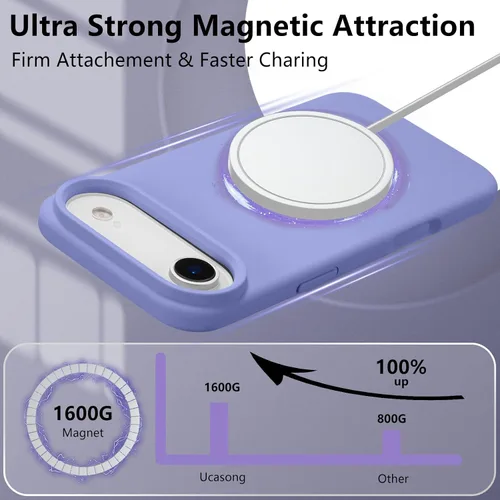 Vista 380 de Funda magnética de silicona para iPhone 13 Pro, color blanco antiguo [Compatible con Magsafe] [Forro de microfibra suave antiarañazos], funda