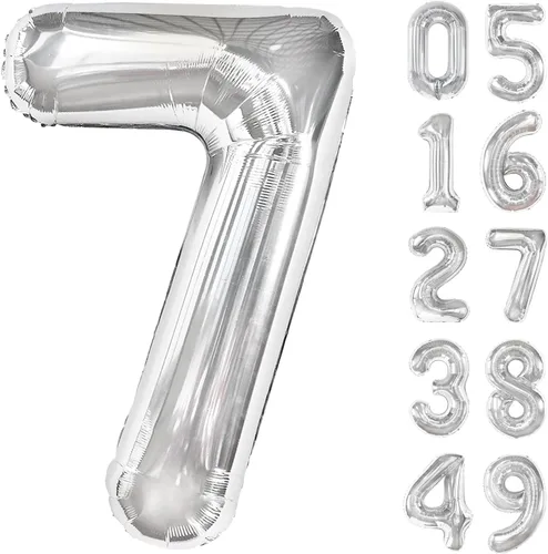 Vista 47 de Globo negro de 40 pulgadas con números del 0 al 9 (cero-nueve), globo de cumpleaños de gran tamaño, globo de helio de aluminio con números grandes