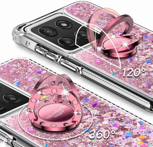 Vista 2 de Silverback Funda para Moto G Stylus 2025 con soporte de anillo, color rosa