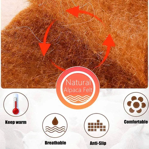 Vista 3 de Plantillas suaves de fieltro de lana de alpaca para zapatos y botas de invierno cálido - Inserto de fieltro de lana para hombres y mujeres