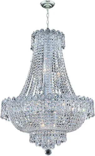 Vista 4 de TFCFL Candelabro de cristal de lujo moderno con 12 luces, acabado dorado, clásico imperio K9, lámpara de techo de cristal, montaje empotrado