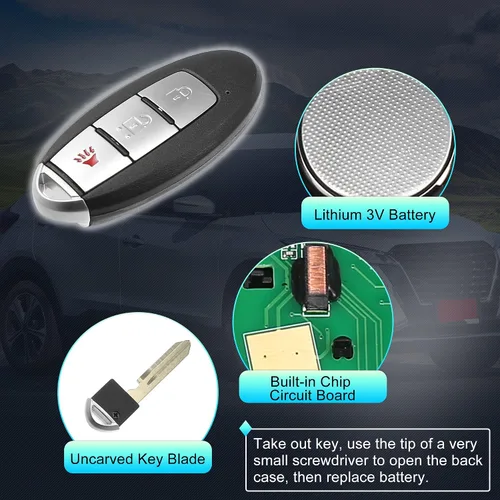 Vista 4 de X AUTOHAUX 434MHz KR5TXN1 - Llavero de repuesto inteligente de proximidad sin llave para Nissan Kicks 2018-2021 para Nissan Rogue Sport 2019-2021, 3