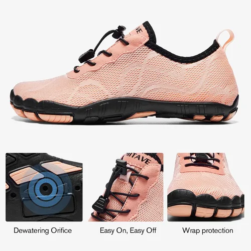 Vista 4 de HIITAVE - Zapatos de agua minimalistas para mujer, de secado rápido, para hacer natación, bucear, surfear, hacer deportes acuáticos, ir a