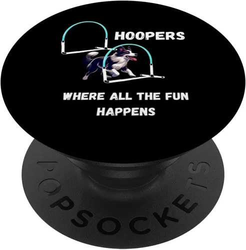 Vista 6 de Dog Agility Dog Hoopers all the fun happens border collie PopSockets MagSafe PopGrip for iPhone
