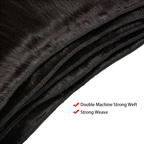Vista 9 de Manojos de cabello humano lacio de 16, 18, 20 pulgadas, 12A, extensiones de cabello humano virgen brasileño 100% sin procesar, extensiones