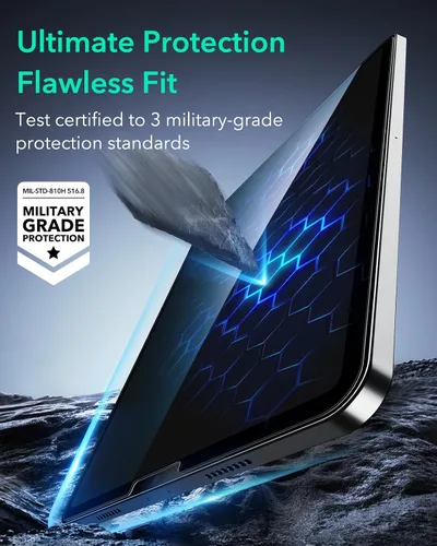 Vista 3 de ESR Protector de pantalla para iPad Pro de 11 pulgadas (2022/2021/2020/2018), protector de pantalla para iPad Air 5/4, película de vidrio templado