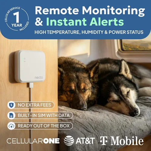 Vista 2 de Monitor de Temperatura para Mascotas RV - No Requiere WiFi - Corte de Energía Remoto y Sensor de Temperatura con Alertas de Aplicación. Sistema