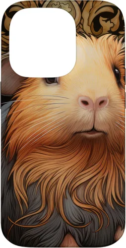 Vista 17 de iPhone 16 Guinea Pig Art Nouveau Abstract Case