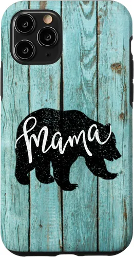 Vista 29 de Turquoise Woodgrain Rustic Farmhouse Shiplap Wood Mama Bear Case for iPhone 17
