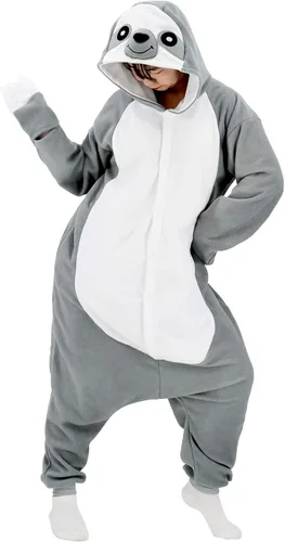 Vista 3 de Adult Sloth Onesie Pajamas Cosplay Animal Homewear Sleepwear Jumpsuit Costume for Women Men