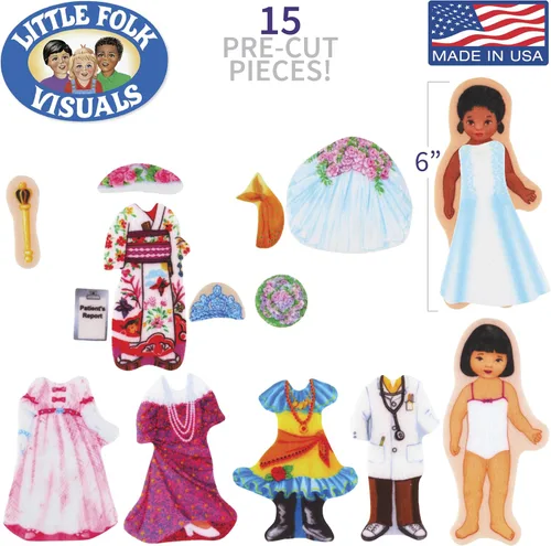 Vista 4 de Little Folk Visuals Dress-Up Fun - Juego de 15 piezas de fieltro precortadas