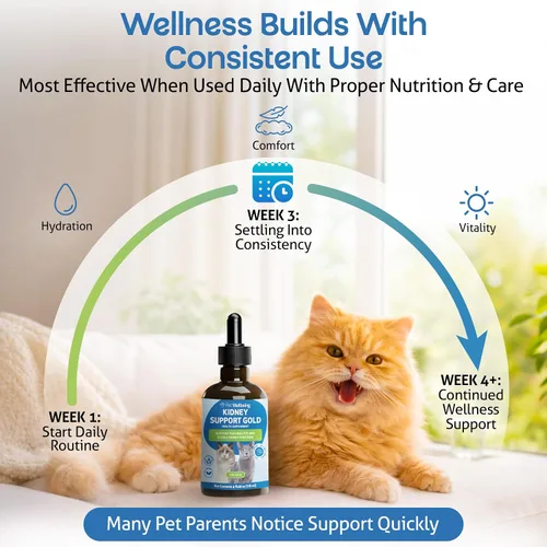 Vista 6 de Pet Wellbeing Soporte renal Gold para gatos – Apoya la función renal normal y la desintoxicación, hidratación saludable y energía con Rehmannia