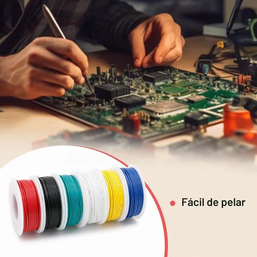 Vista 4 de FIRMERST Kit de cables de conexión de cobre estañado de núcleo sólido de calibre 22, 30 pies, 6