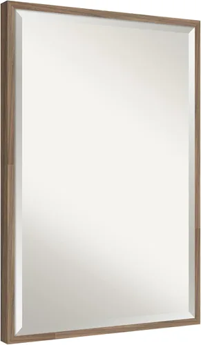 Vista 7 de Amanti Art Espejo de baño gris para sobre el fregadero, espejo rectangular gris arcilla esbelta de 24 x 30 pulgadas, marco de madera contemporánea