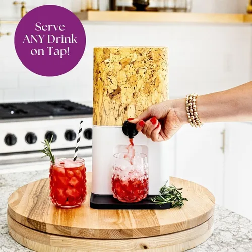 Vista 6 de Dispensador de Bebidas y Vino de Caja Bebly Diseño de Corcho Aislado - Sin Sudoración - Sin Bebidas Diluidas - Simple - Elegante - Dispensador