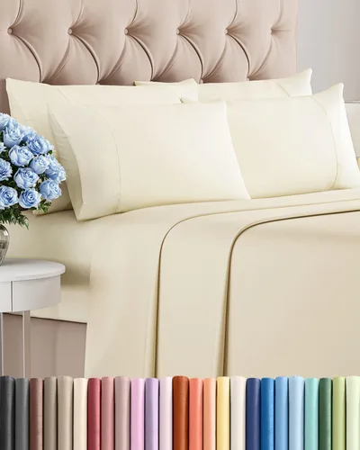 Vista 43 de Juego de sábanas Twin de 4 piezas - Cómodo, transpirable y refrescante - Juego de ropa de cama de lujo de hotel ultrasuave con bolsillos profundos