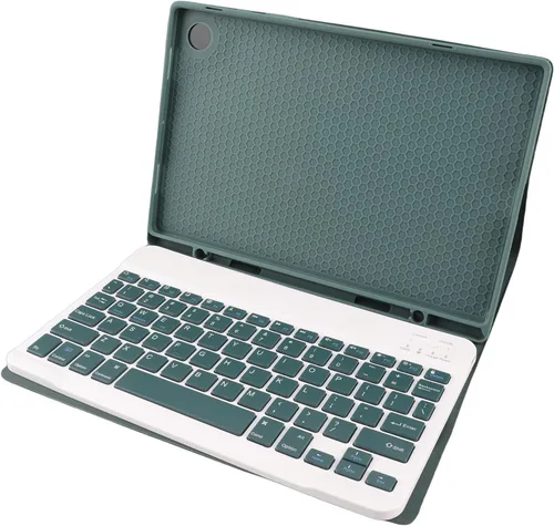 Vista 8 de Funda para teclado inalámbrico para tableta Tab A8 de 10.5 pulgadas, 2022, color verde oscuro con recortes precisos para uso diario