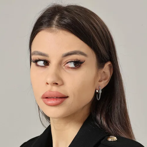 Vista 9 de Ritach Pendientes de Cadena Dorada para Mujer, Elegantes y Tendenziosos, de Plata de Ley 925 con Poste, Chapados en Oro de 14k, Pendientes de Aro