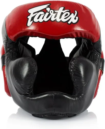 Vista 5 de Fairtex Muay Thai & Boxing Headgear Protector de cabeza protector con correas ajustables, acolchado multicapa, visión mejorada y cobertura