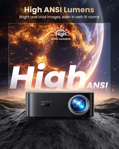 Vista 4 de 【1200 ANSI/Google TV/Compatible con 4K】Proyector inteligente con WiFi y Bluetooth, proyectores de películas para exteriores y hogar con control
