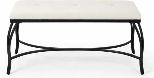 Vista 4 de Mango Steam Vienna White Bench - Banco de entrada, con recubrimiento en polvo, tapizado, ahorro de espacio