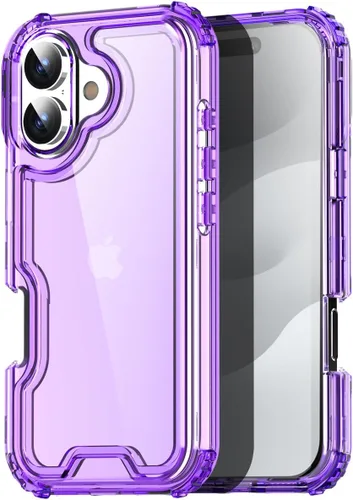 Vista 11 de AICase para iPhone 17 Transparente, Resistente Duradera de 3 Capas de Cristal Transparente [No amarillea]