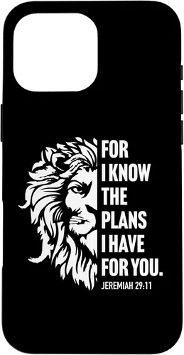 Vista 19 de Jeremiah 29:11 Christian Bible Verse Lion Graphic Case for iPhone 16