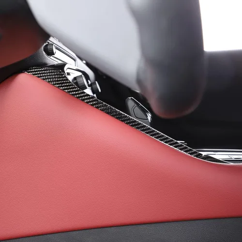 Vista 5 de Daeiclru Tira decorativa de fibra de carbono real para palanca de cambios de automóvil para Toyota Supra GR A90 A91 MK5 2019-2022, tira de ajuste